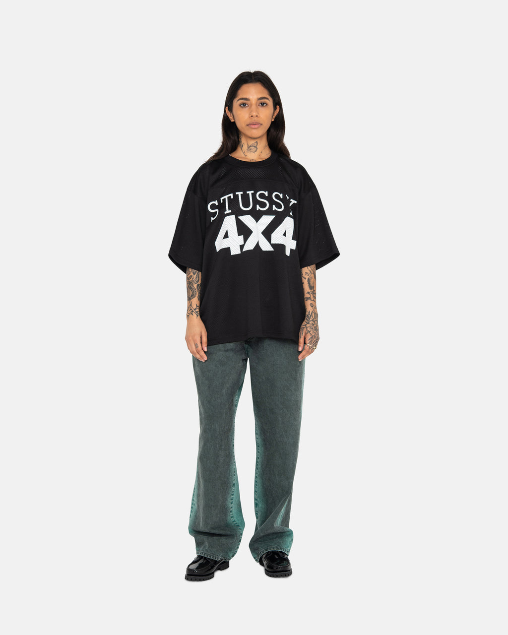 Stussy 4x4 Mesh Football Pelipaita Mustat | KENDTQ-504