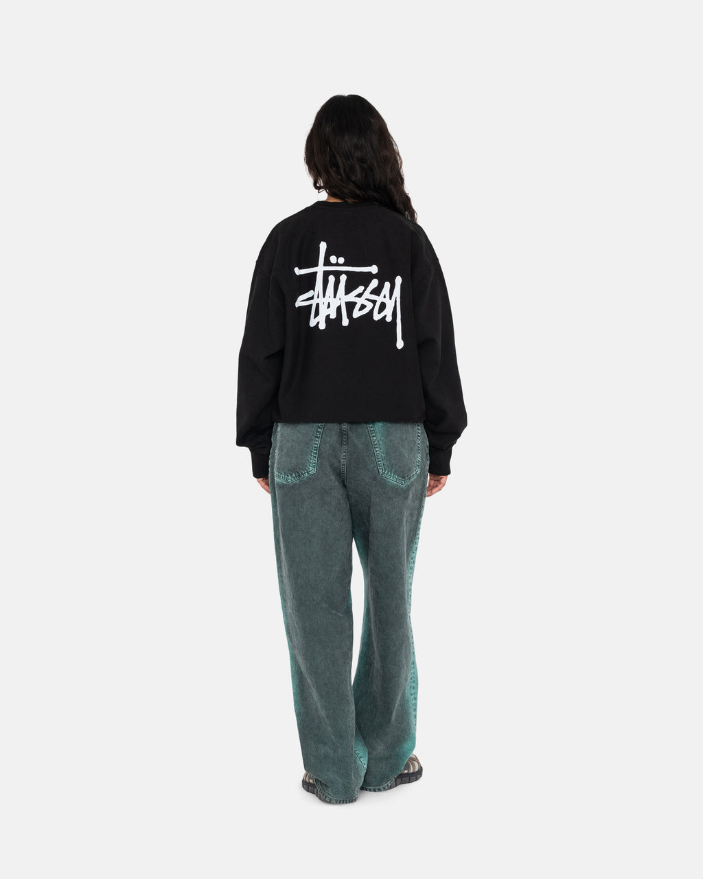 Stussy Basic Crew Shortsit Mustat | DBFHQI-648