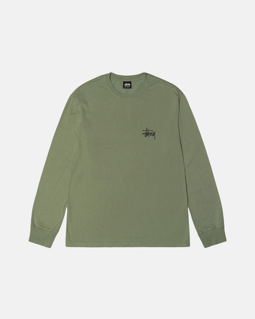 Stussy Basic Pigment Dyed Ls Juoksupaidat Artichoke | JDSBIV-029