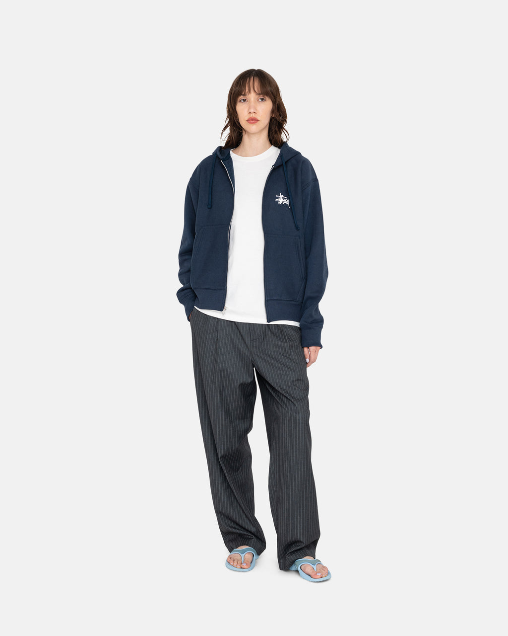 Stussy Basic Zip Huppari Laivastonsininen | NKDFVW-461