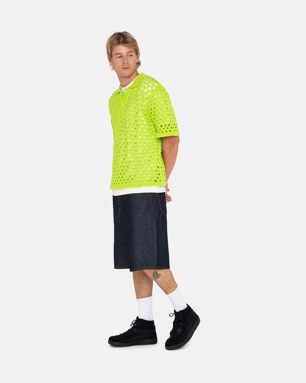 Stussy Big Mesh Polo Neulepuserot Vaaleanvihreä | RWPLUF-832