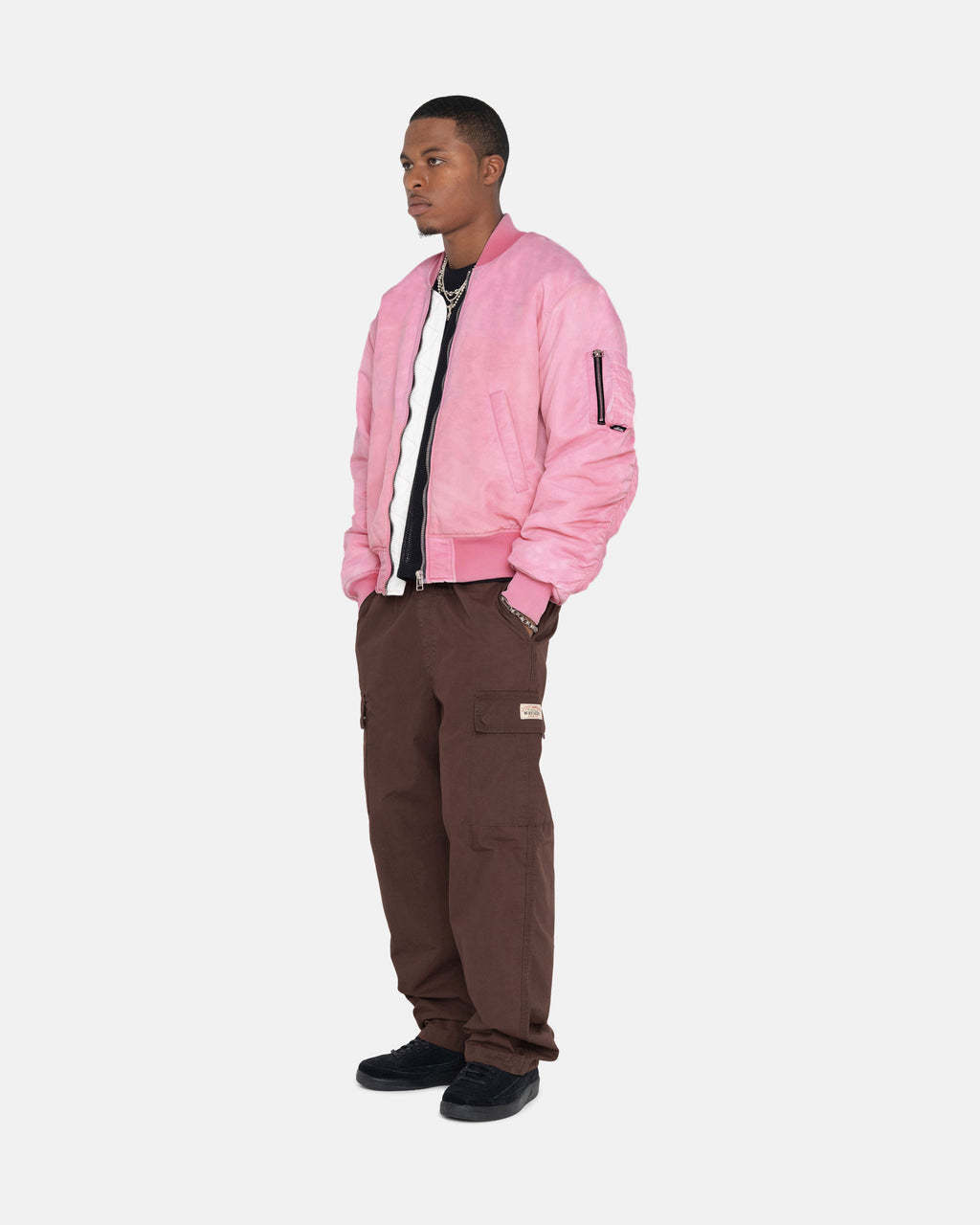 Stussy Dyed Nylon Bomber Takit Pinkki | VIGMUB-021