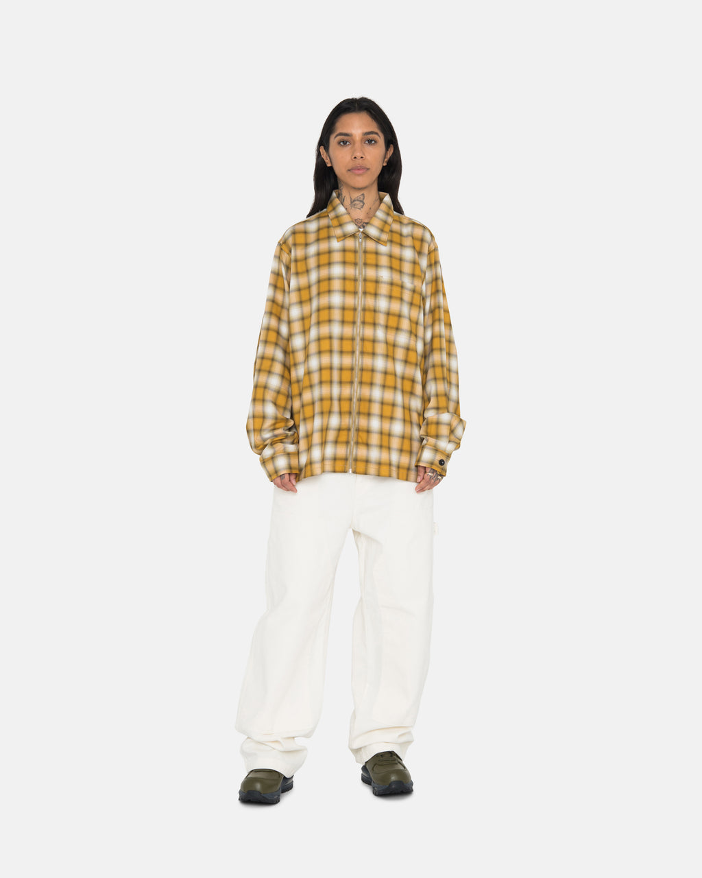 Stussy Eddie Plaid Zip Paidat Sinapinkeltainen | YAUIPM-180