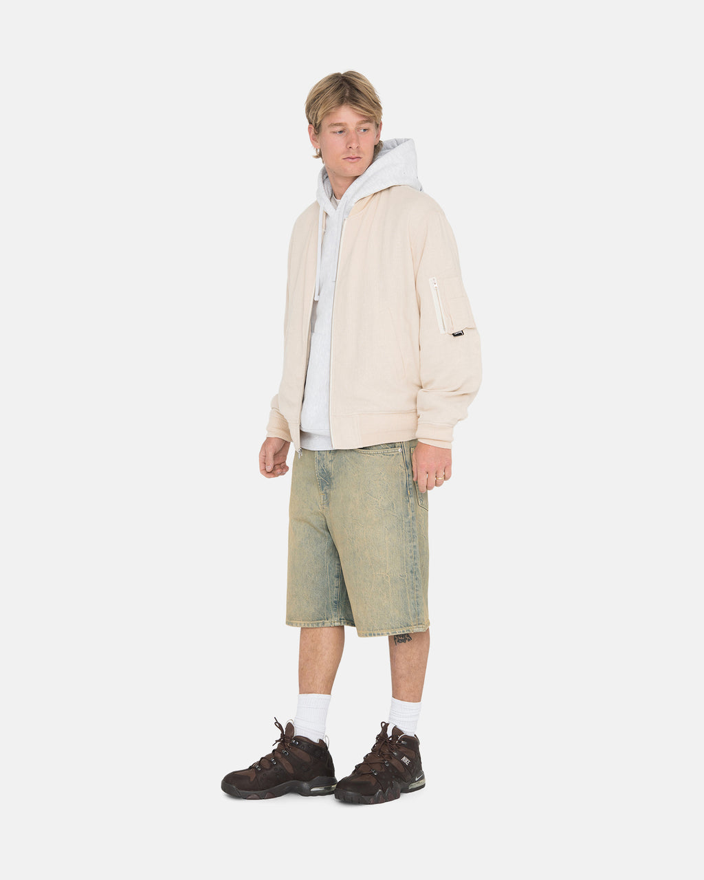 Stussy Linen Beach Bomber Takit Beige | FKOBXW-716