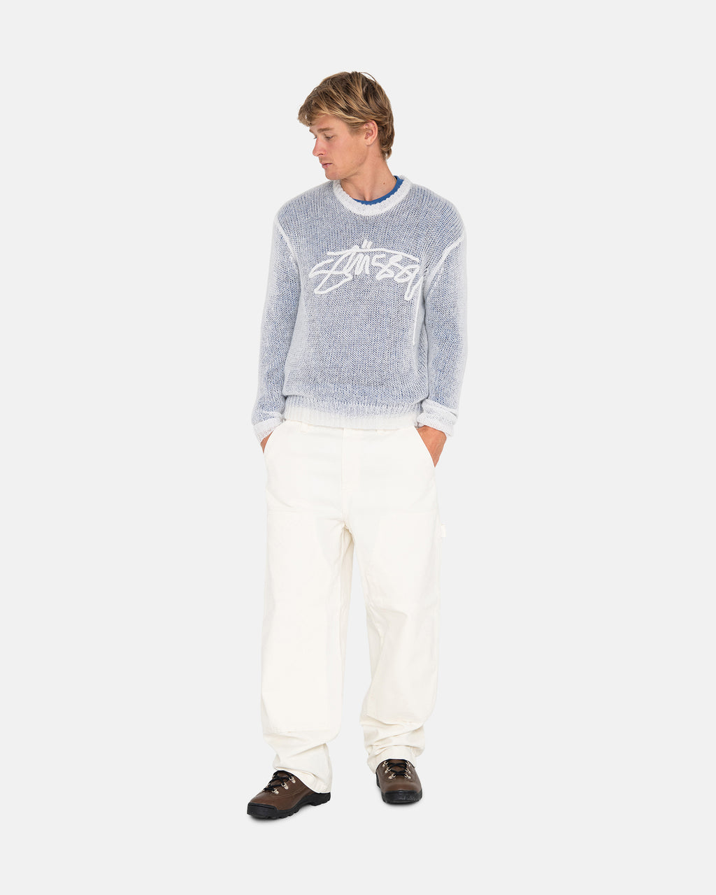 Stussy Loose Knit Logo Neulepuserot Beige | NLPFDI-104