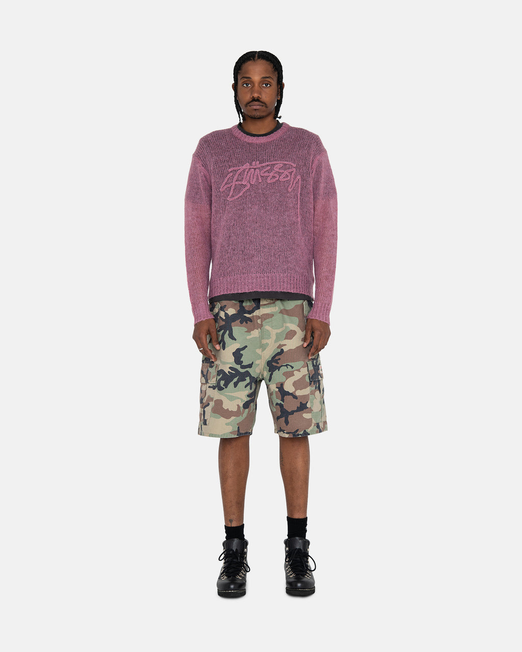 Stussy Loose Knit Logo Neulepuserot Violetit | UGMNOT-017