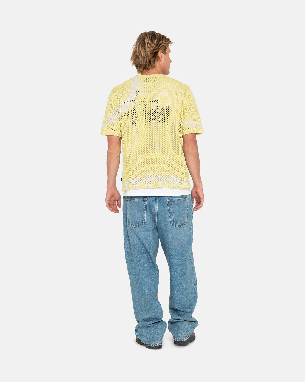 Stussy O'dyed Heavyweight Mesh Crew Paidat Keltainen | WHZVAE-368