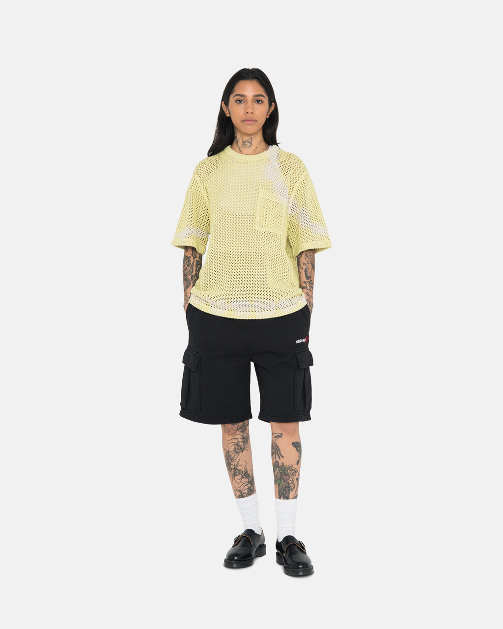 Stussy O'dyed Heavyweight Mesh Crew Paidat Keltainen | WHZVAE-368