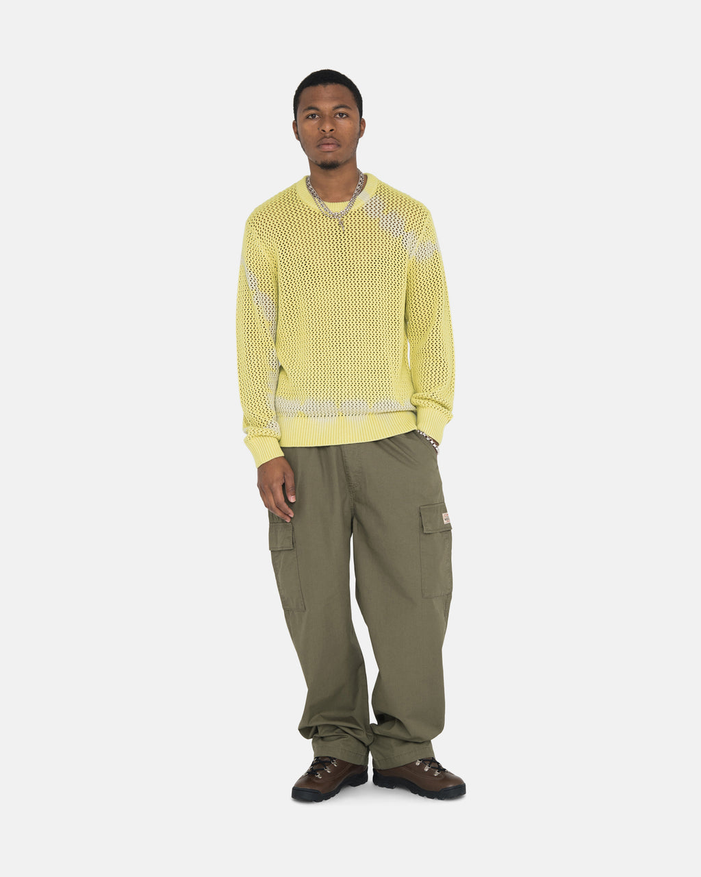 Stussy Pigment Dyed Loose Gauge Neulepuserot Keltainen | VDEHNA-046