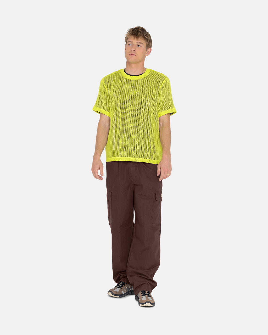 Stussy Puuvilla Mesh Ss Crew Paidat Vaaleanvihreä | UIWGRE-064