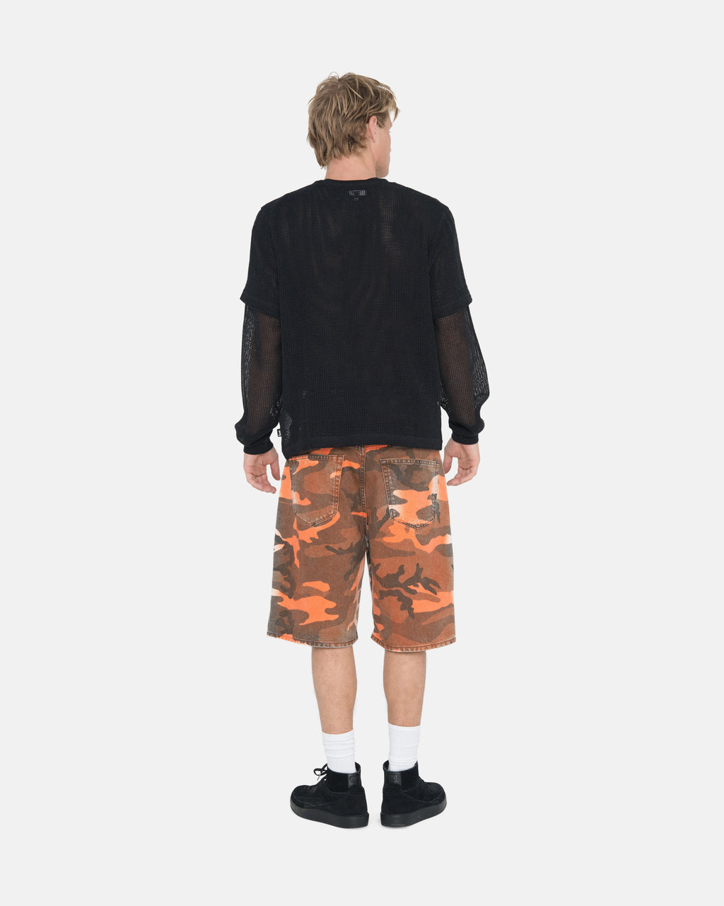 Stussy Spray Dye Big Ol' Shortsit Oranssi Camo | JYVDSA-059