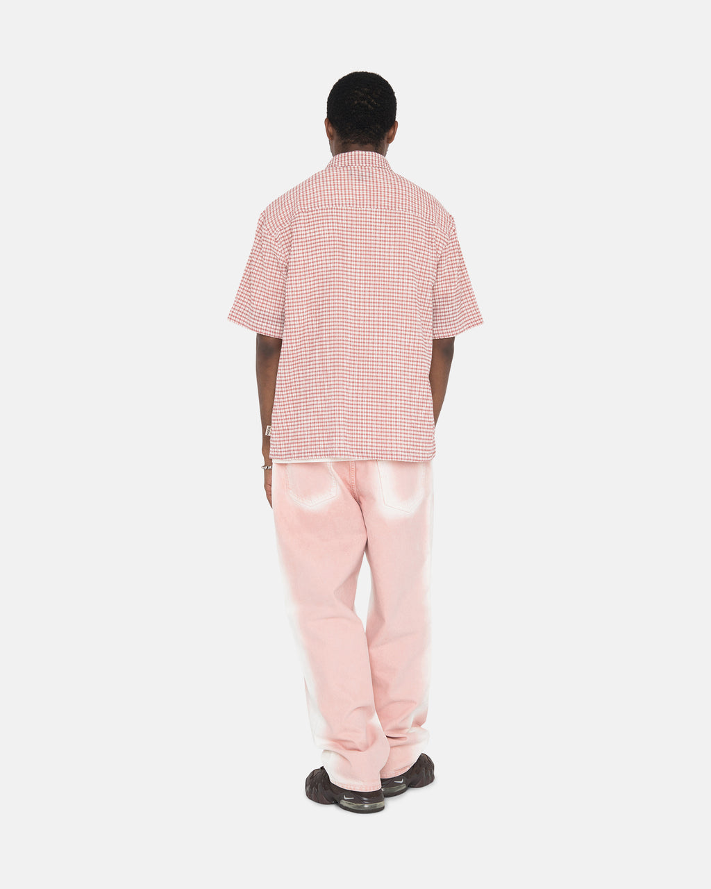 Stussy Wrinkly Gingham Ss Paidat Pinkki | INLJFZ-891