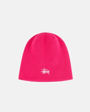 Stussy Basic Skullcap Beanie Lippis Tummanpinkki | RVZLTF-249