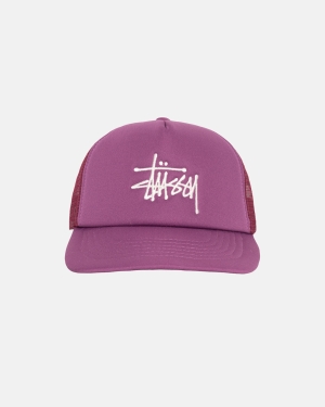 Stussy Big Basic Trucker Lippis Violetit | ITYSPA-268