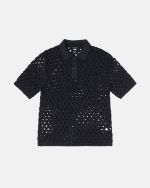 Stussy Big Mesh Polo Neulepuserot Mustat | ERIOFU-981