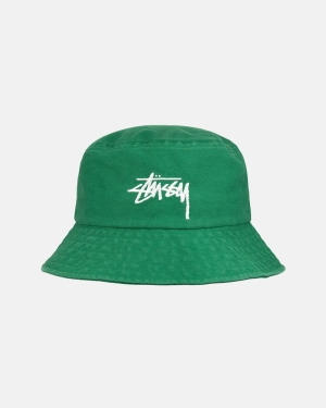 Stussy Big Stock Bucket Hatut Tummanvihreä | MVRKHC-709