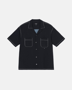 Stussy Contrast Pick Stitched Paidat Mustat | NKTBOR-609