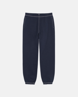 Stussy Contrast Stitch Label Housut Laivastonsininen | RMFVUZ-350