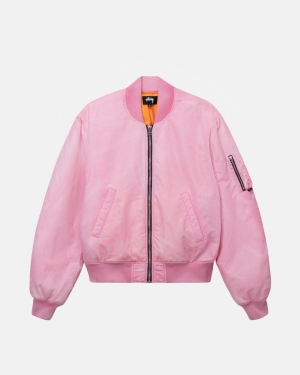 Stussy Dyed Nylon Bomber Takit Pinkki | VIGMUB-021