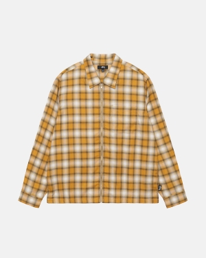 Stussy Eddie Plaid Zip Paidat Sinapinkeltainen | YAUIPM-180