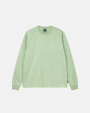 Stussy Heavyweight Pigment Dyed Ls Crew Juoksupaidat Vihreä | NLXSEU-435