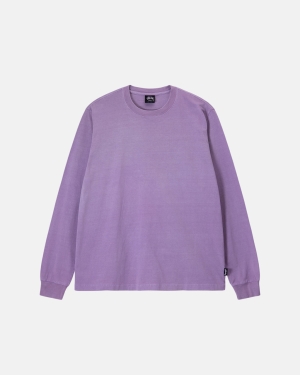 Stussy Heavyweight Pigment Dyed Ls Crew Juoksupaidat Laventeli | NOMUFL-907