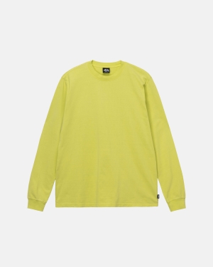 Stussy Heavyweight Pigment Dyed Ls Crew Paidat Keltainen | OWQPAG-014