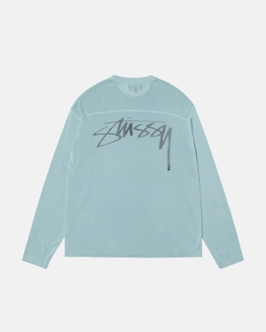 Stussy Kevyet Football Crew Neulepuserot Vaaleansininen | NUTYKW-574