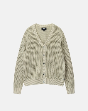 Stussy Loose Gauge Cardigan Neulepuserot Beige | VTCMIO-762