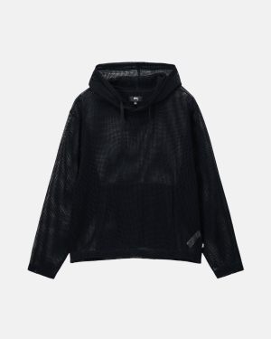 Stussy Puuvilla Mesh Huppari Mustat | VXMGAH-168