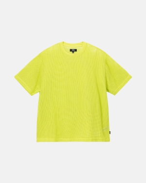 Stussy Puuvilla Mesh Ss Crew Paidat Vaaleanvihreä | UIWGRE-064