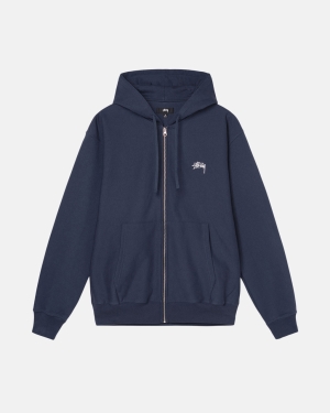 Stussy Stock Logo Zip Huppari Laivastonsininen | USGKZO-281