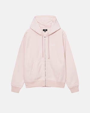 Stussy Stock Logo Zip Huppari Pinkki | CYMQKZ-756