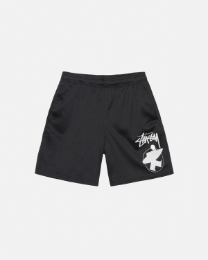 Stussy Surfman Mesh Shortsit Mustat | QDOIPA-867