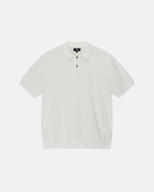 Stussy Textured Ss Polo Neulepuserot Beige | AQYCDZ-305