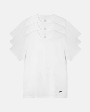 Stussy Undershirt - 3 Pack Paidat Valkoinen | IELQVD-832